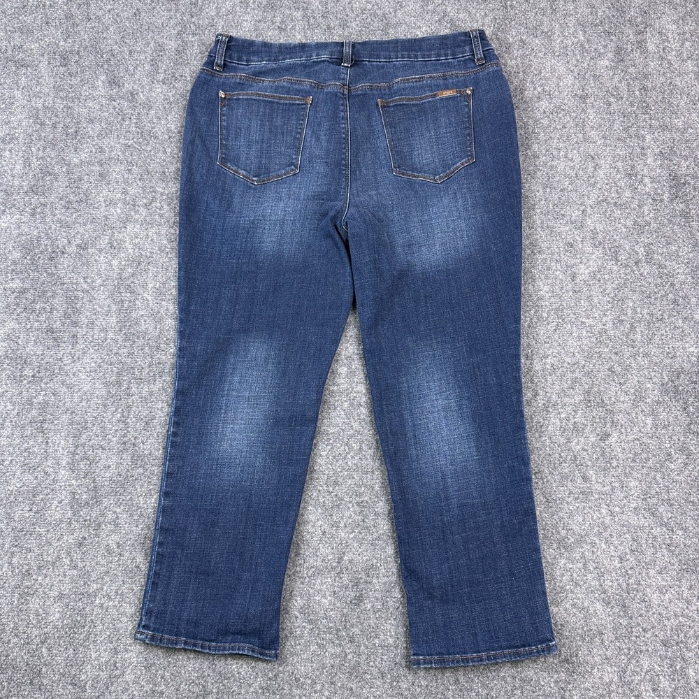 Chicos So Slimming Girlfriend Slim Leg Crop Jean US Size 14P 2.5P Mid Rise Denim - Picture 2 of 16